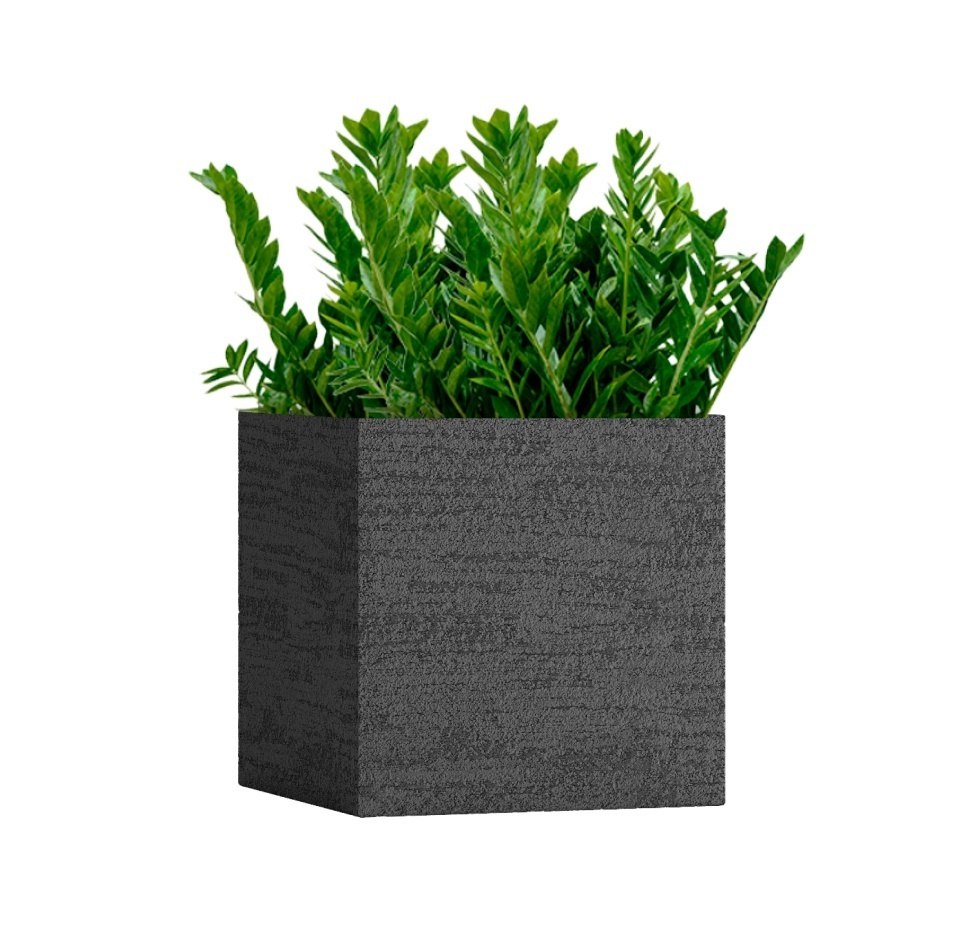 Кашпо CONCRETIKA CUBE EROSIA BLACK 60x60x60