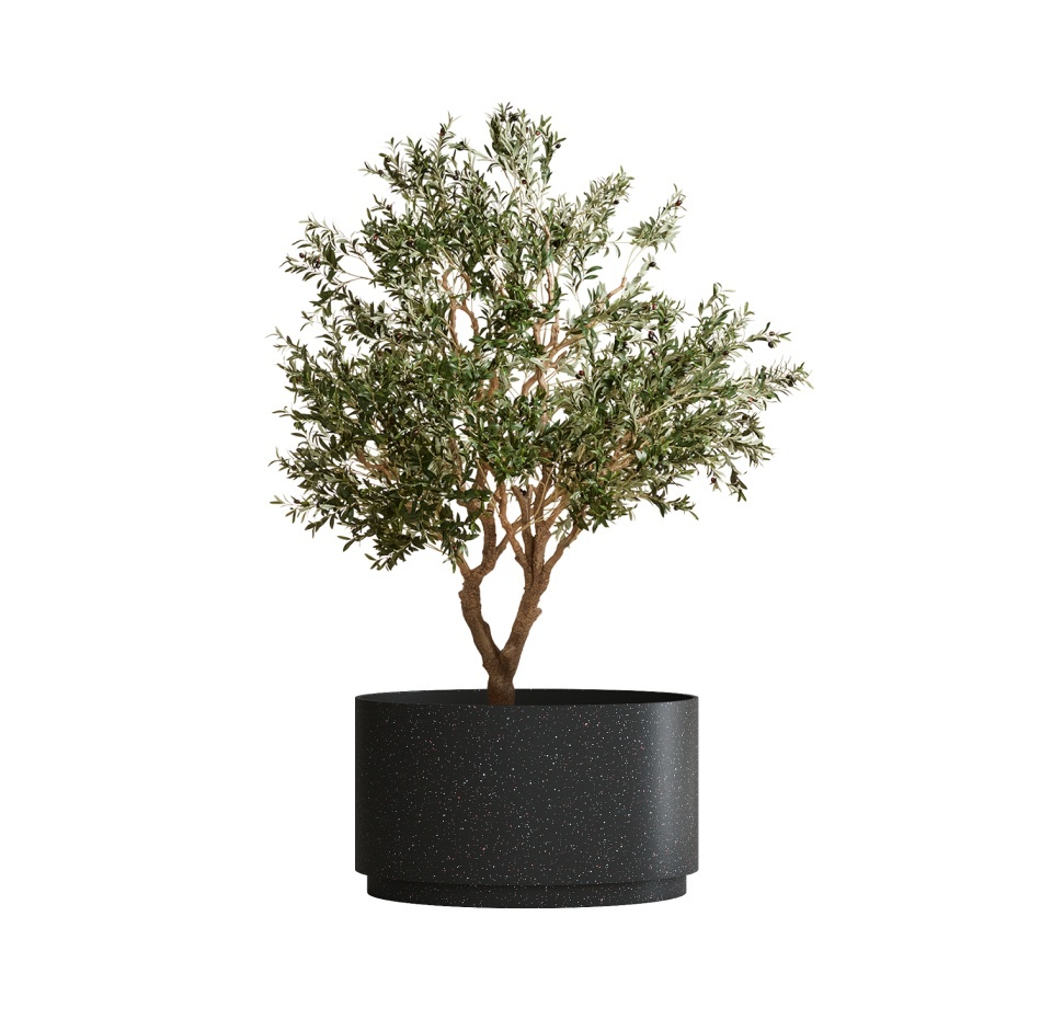 Кашпо CONCRETIKA CYLINDER XL EGG BLACK D70H45