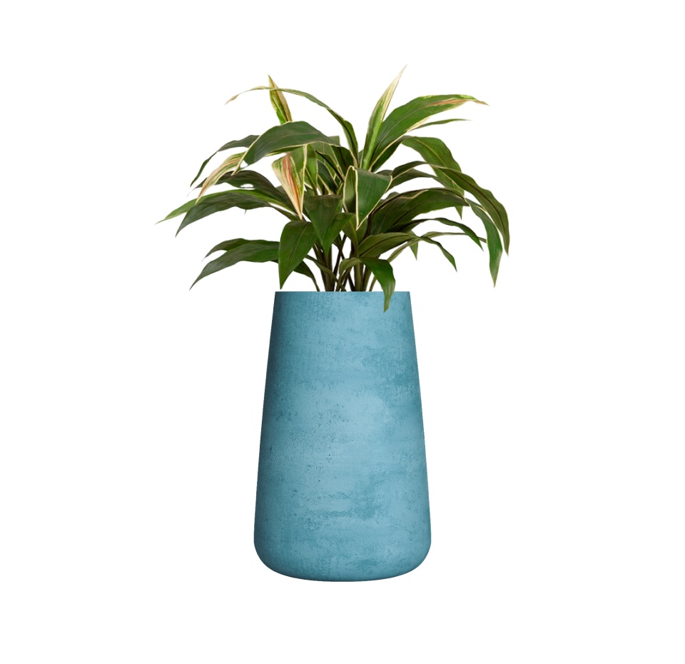 Кашпо CONCRETIKA CONE BLUE SKY D36H75