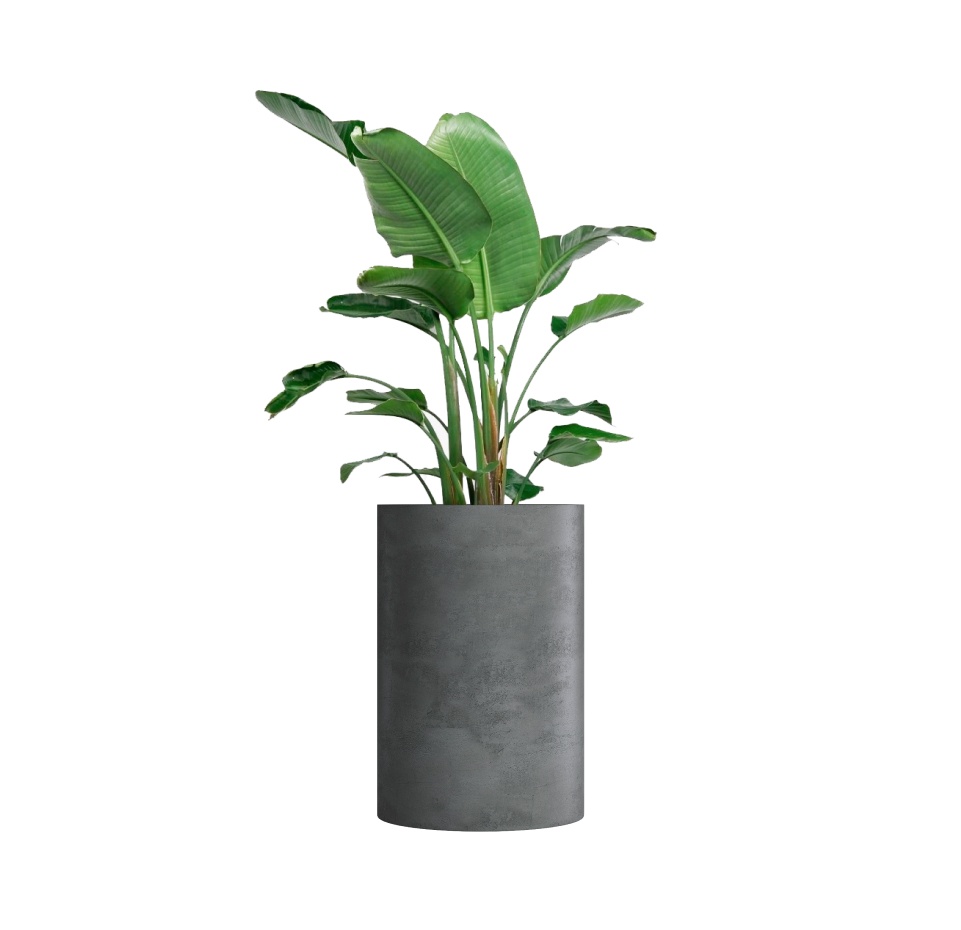 Кашпо CONCRETIKA CYLINDER SMOKEY BLUE D60H90