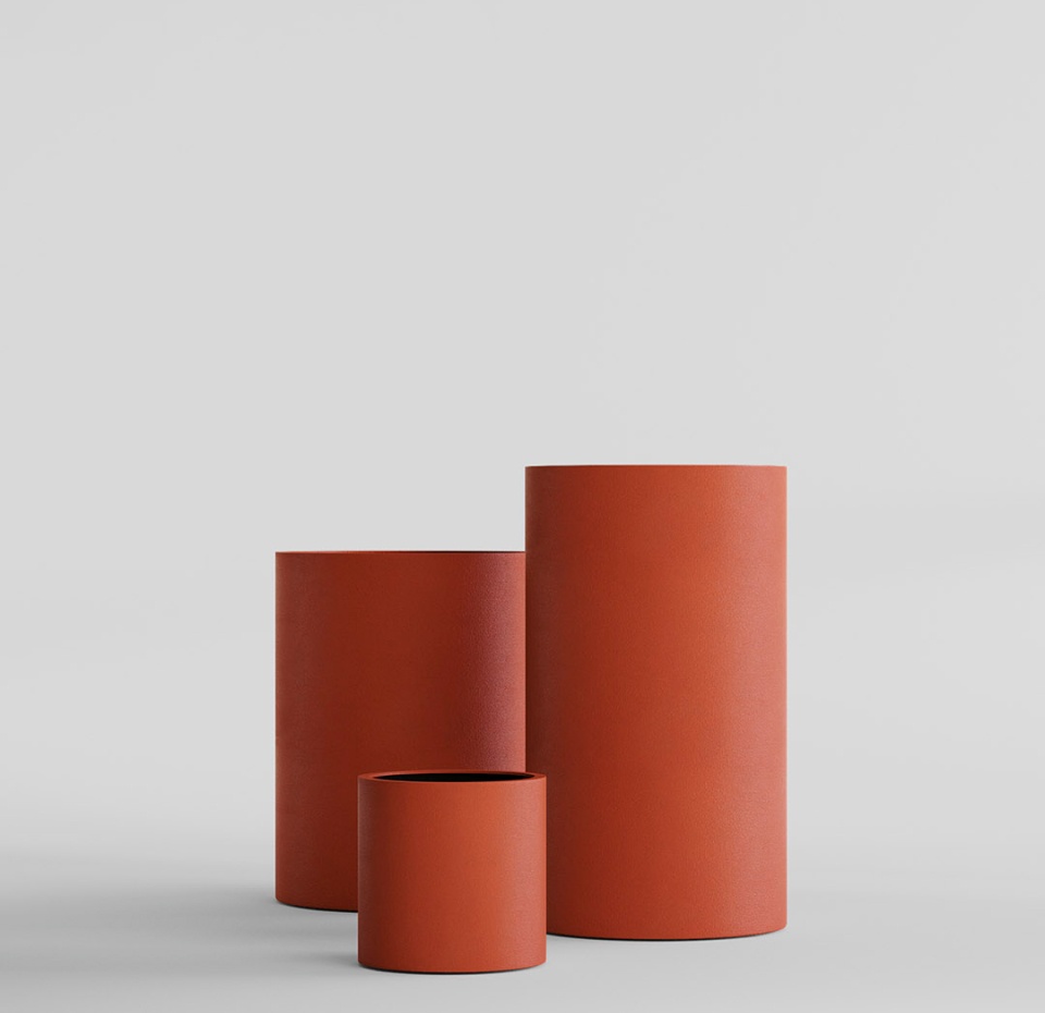 Кашпо CONCRETIKA CYLINDER TERRACOTTA D45H80