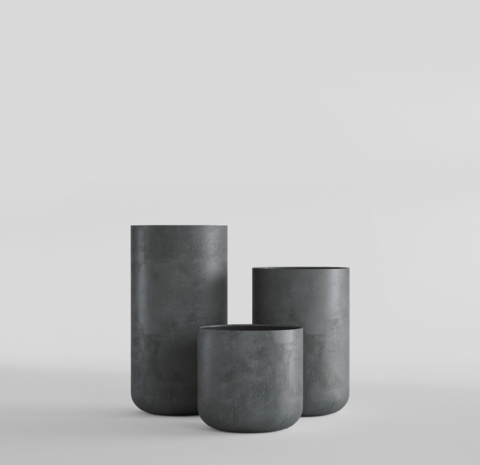 Кашпо CONCRETIKA TOPPER SMOKEY BLUE D40H90