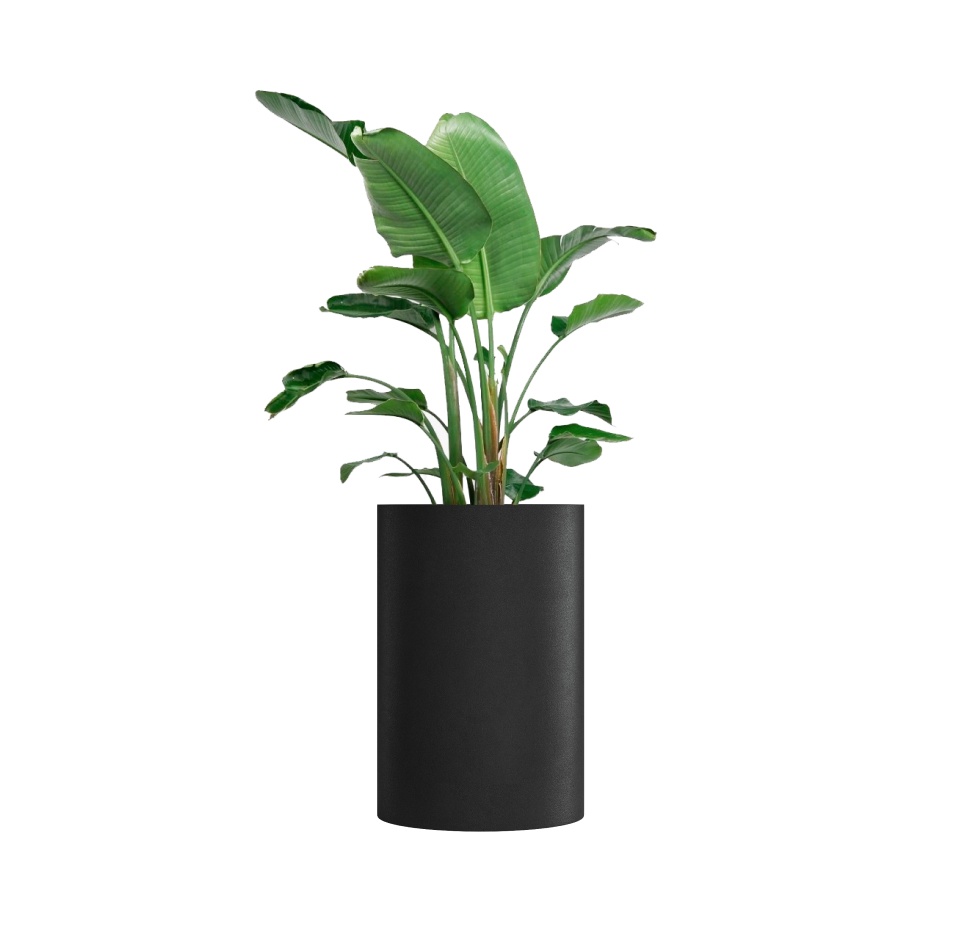 Кашпо CONCRETIKA CYLINDER NERO D60H90