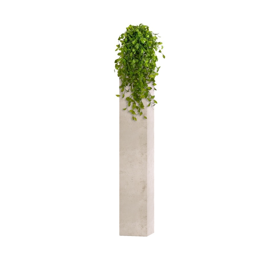 Кашпо CONCRETIKA COLONNA CONCRETE WHITE 20x20x120