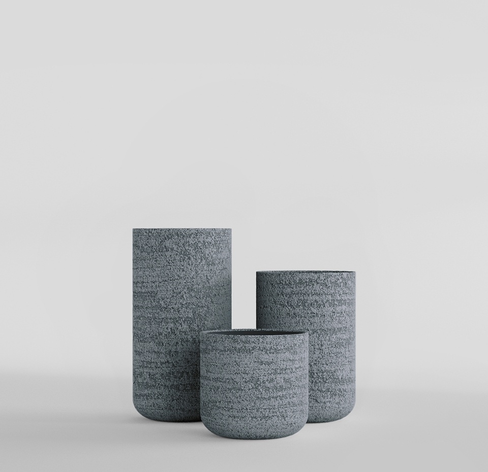 Кашпо CONCRETIKA TOPPER EROSIA GREY D40H90