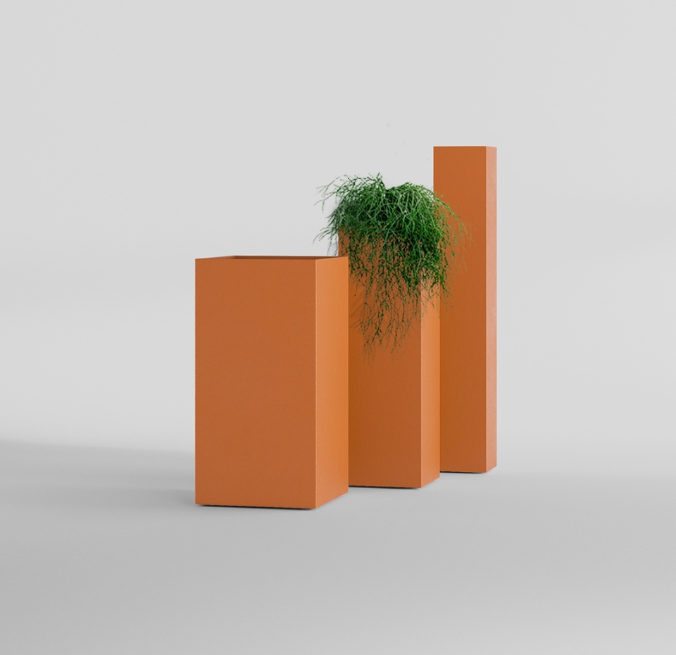 Кашпо CONCRETIKA COLONNA CARROT 30x30x90