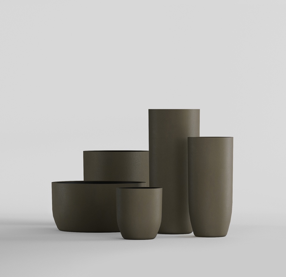 Кашпо CONCRETIKA YAR OLIVE D40H87