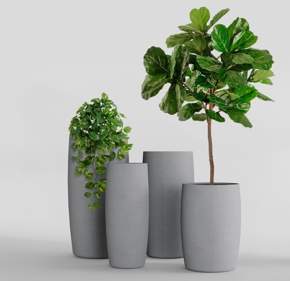 Кашпо CONCRETIKA CIGAR LONDON GREY D27H70