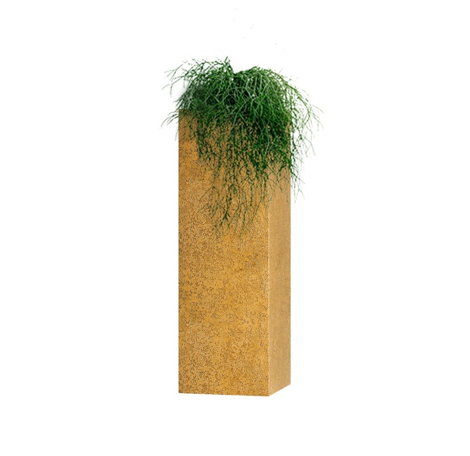 Кашпо CONCRETIKA COLONNA RICH GOLD 30x30x90