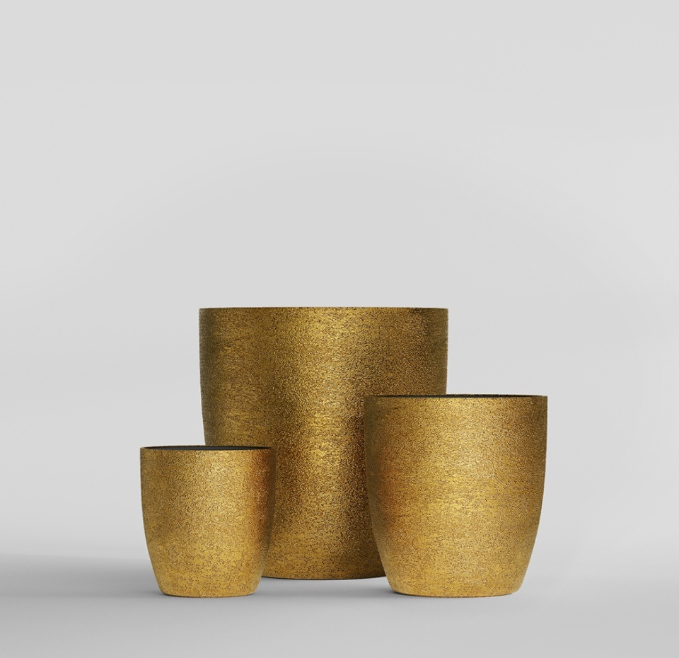 Кашпо CONCRETIKA VASE 3 RICH GOLD D90H95