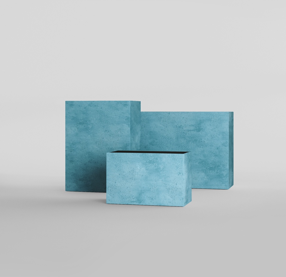 Кашпо CONCRETIKA DIVIDER BLUE SKY 60x35x80
