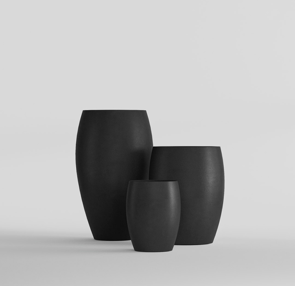 Кашпо CONCRETIKA OVAL NERO D45H66