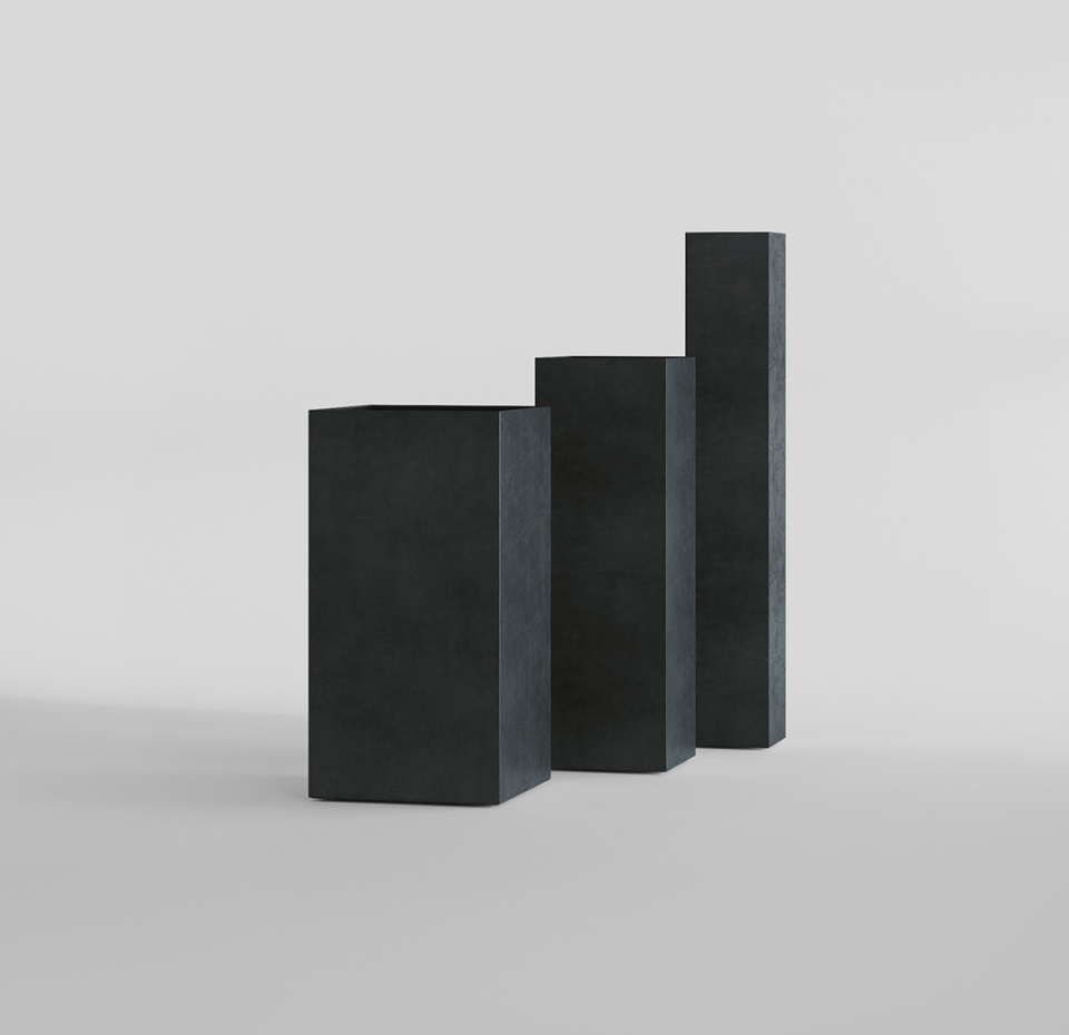 Кашпо CONCRETIKA COLONNA ANTHRACITE 40x40x80