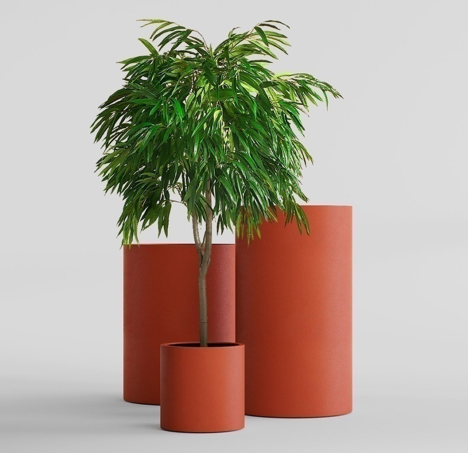 Кашпо CONCRETIKA CYLINDER TERRACOTTA D45H80