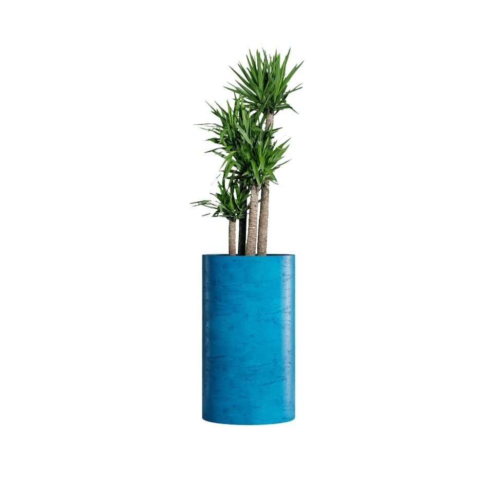 Кашпо CONCRETIKA CYLINDER COBALT BLUE D45H80
