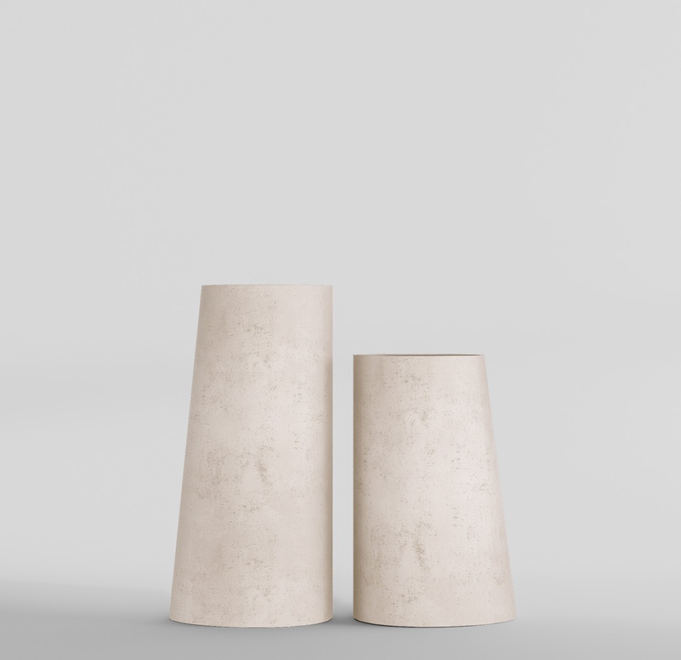 Кашпо CONCRETIKA DUET CONCRETE WHITE D41H104