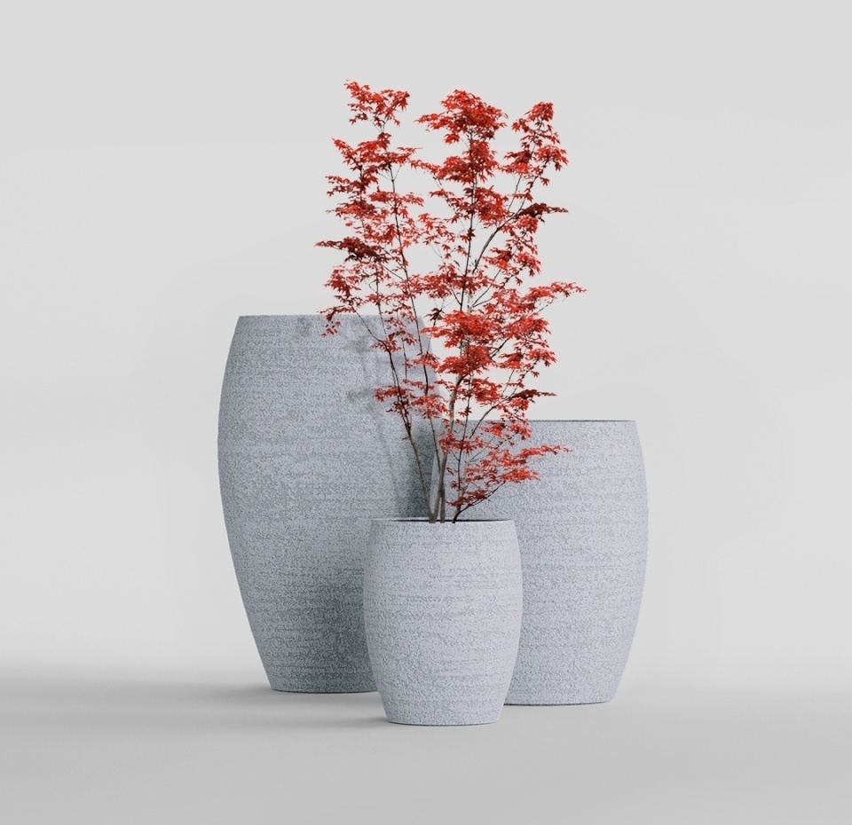 Кашпо CONCRETIKA OVAL EROSIA WHITE D41H82