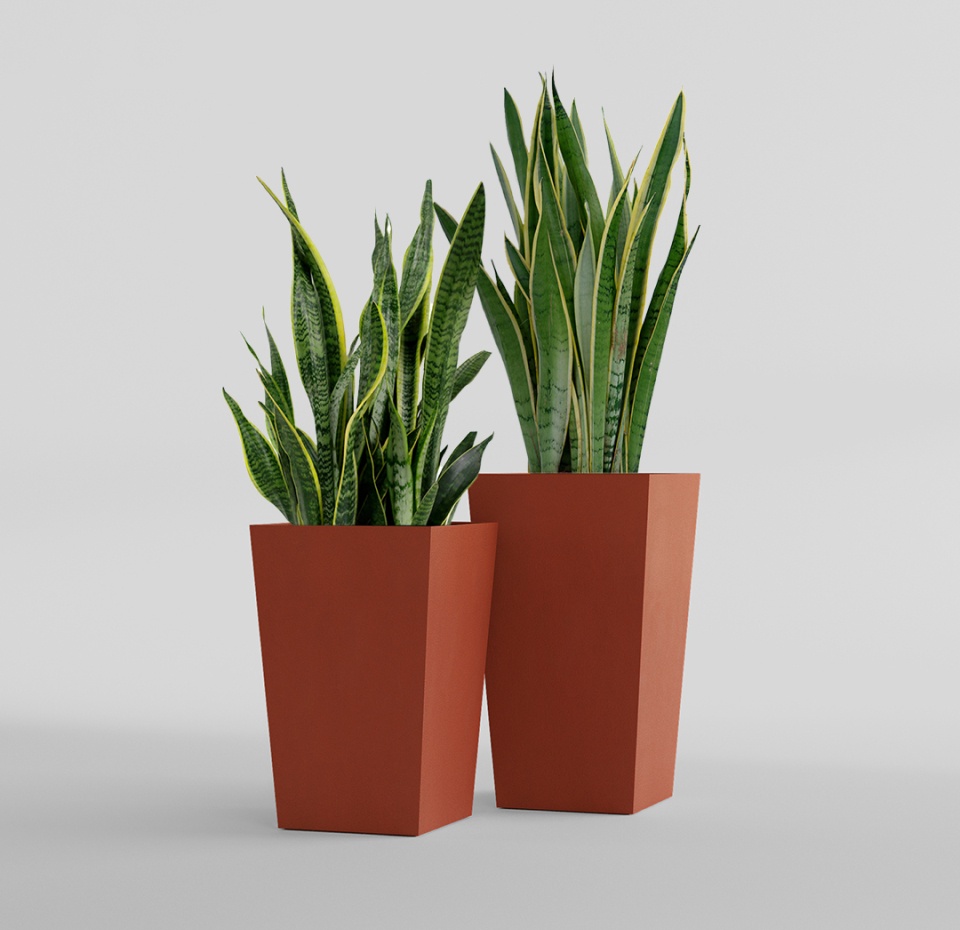 Кашпо CONCRETIKA CONIC TERRACOTTA 40x40x70