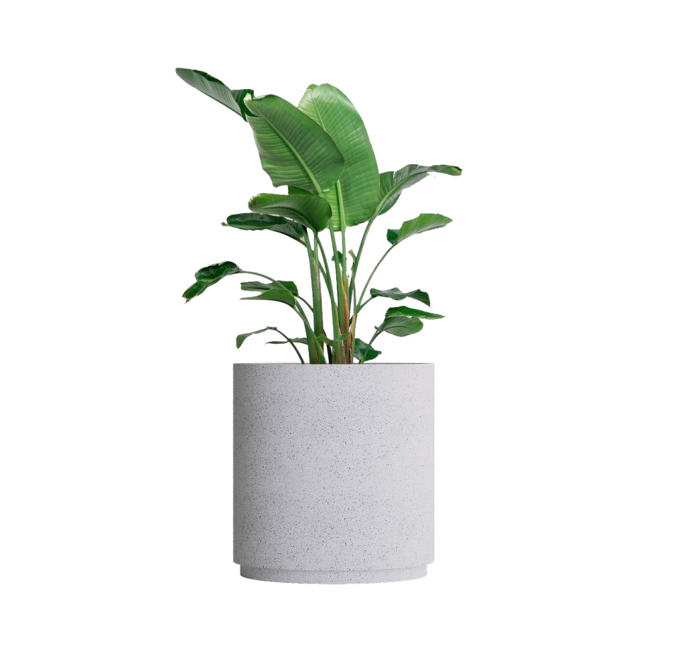 Кашпо CONCRETIKA CYLINDER XL EGG WHITE D80H85