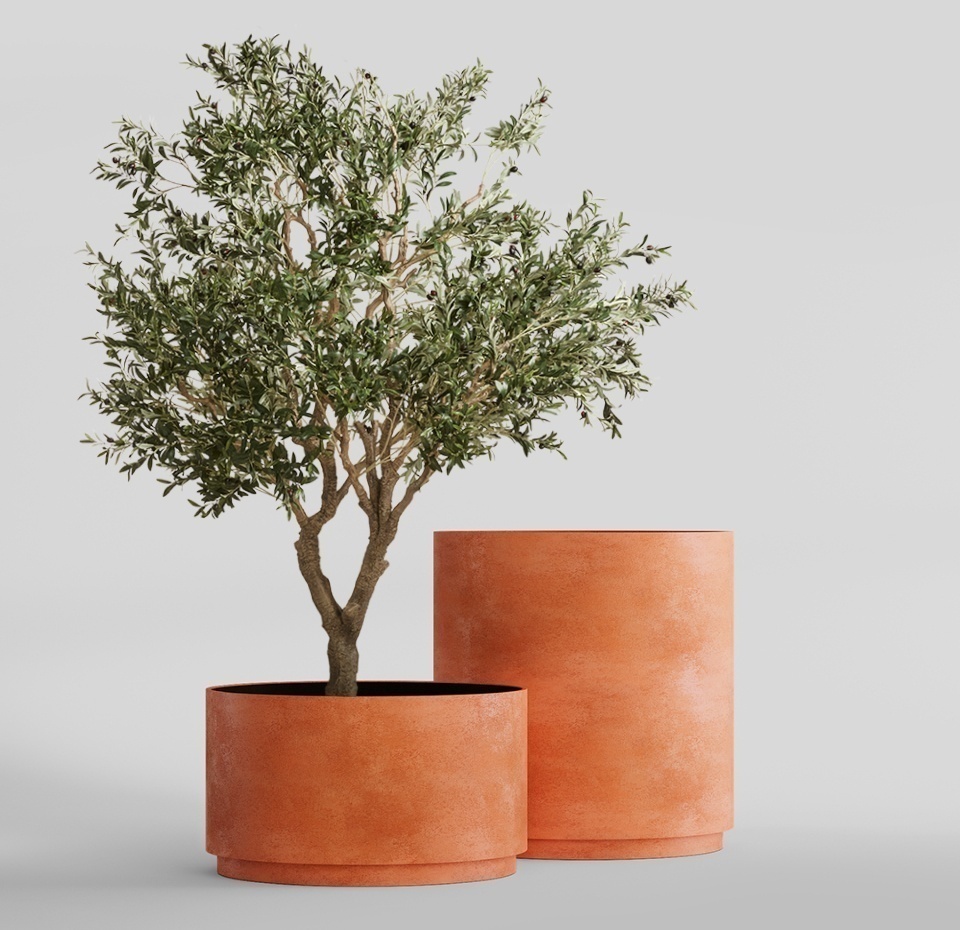 Кашпо CONCRETIKA CYLINDER XL RED CLAY D70H45