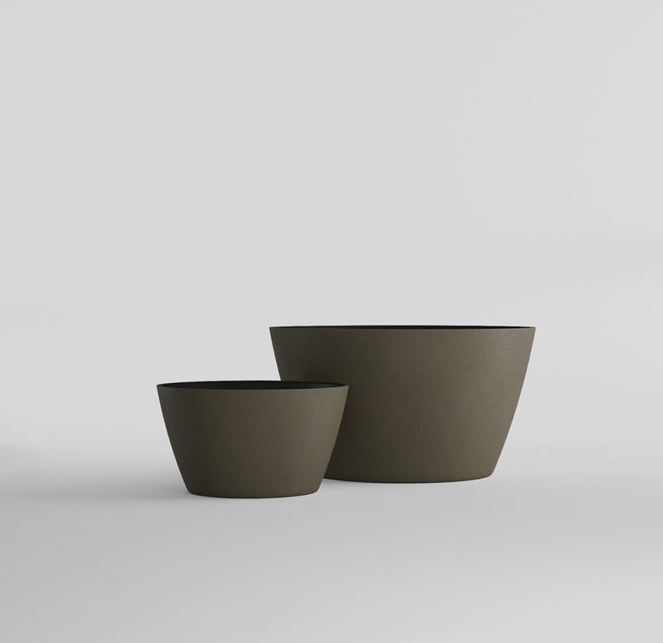 Кашпо CONCRETIKA BOWL OLIVE D52H29