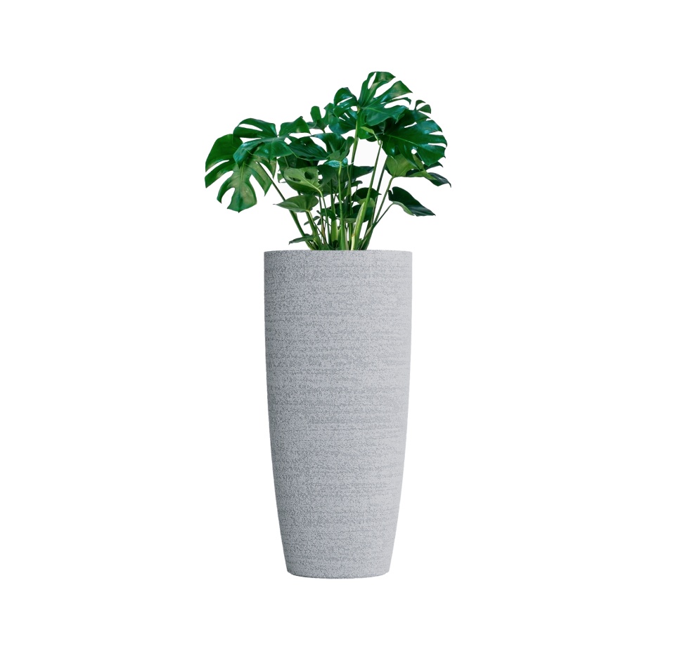 Кашпо CONCRETIKA CONUS EROSIA WHITE D60H130