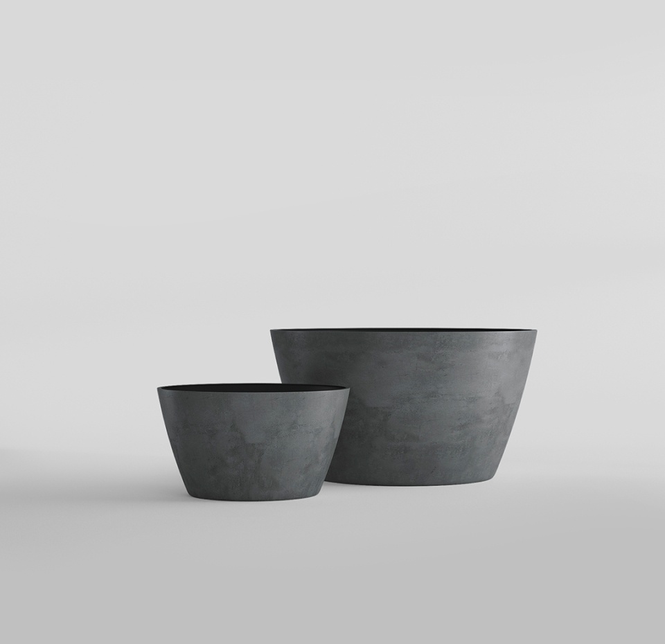 Кашпо CONCRETIKA BOWL SMOKEY BLUE D52H29