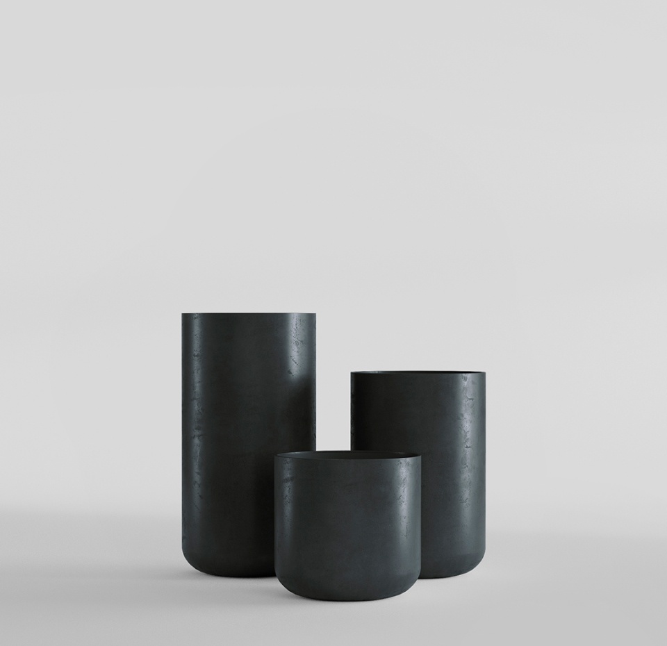 Кашпо CONCRETIKA TOPPER ANTHRACITE D40H40