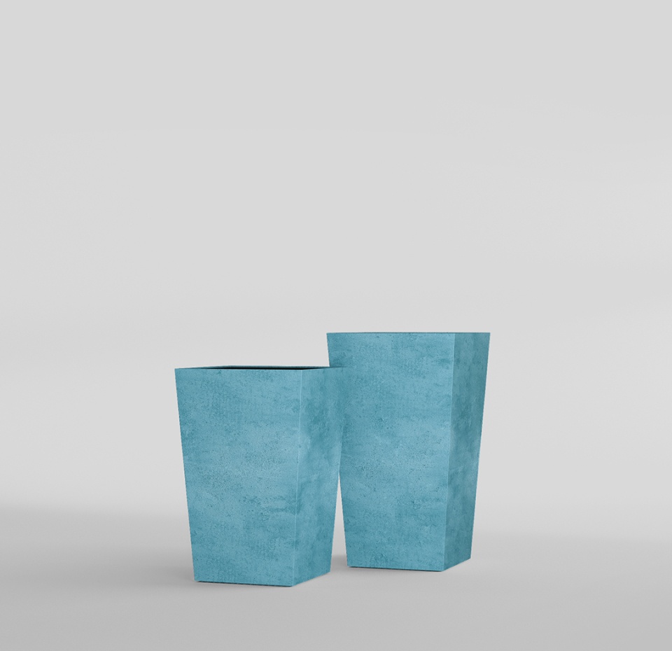 Кашпо CONCRETIKA CONIC BLUE SKY 30x30x50
