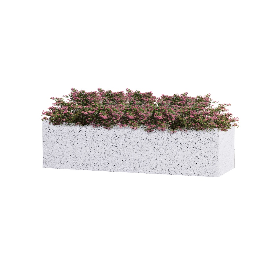 Кашпо CONCRETIKA BALCONY EGG WHITE 80x20x20
