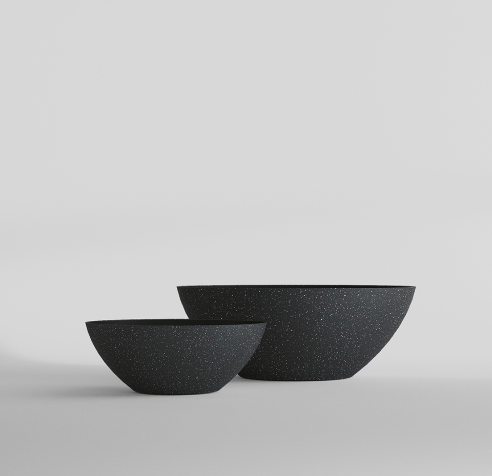 Кашпо CONCRETIKA BONSAY EGG BLACK D50H19