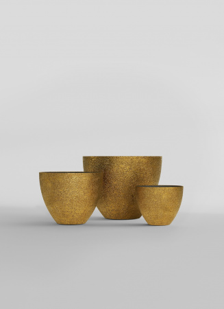 Кашпо CONCRETIKA UPON RICH GOLD D75H65