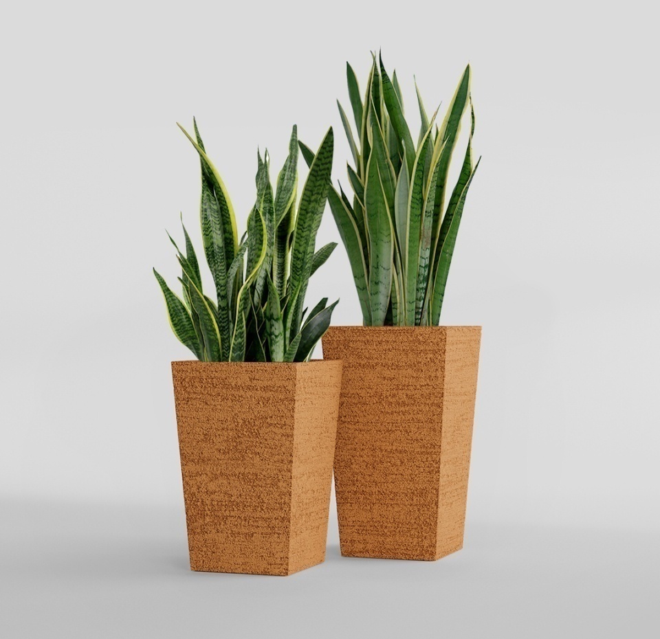 Кашпо CONCRETIKA CONIC EROSIA OCHRE 30x30x50