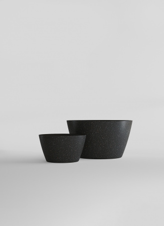 Кашпо CONCRETIKA BOWL EGG BLACK D65H36