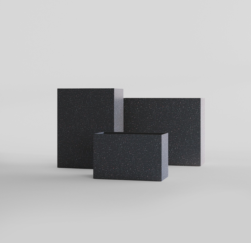 Кашпо CONCRETIKA DIVIDER EGG BLACK 90x35x70