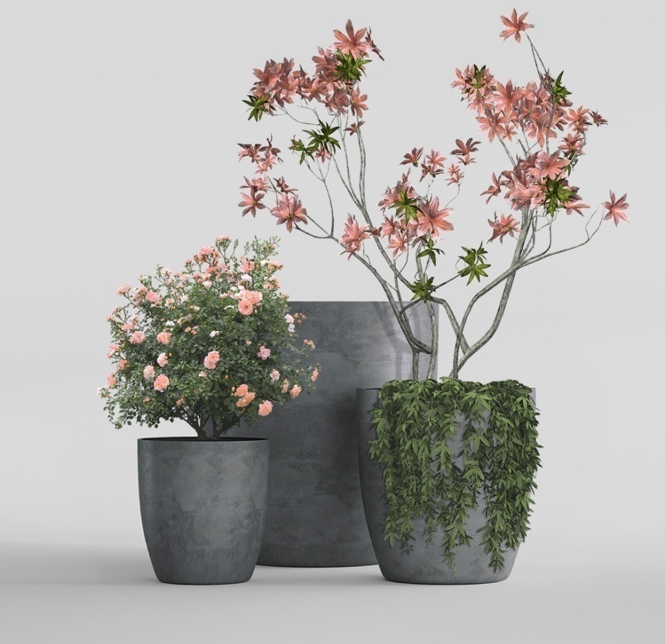 Кашпо CONCRETIKA VASE 3 SMOKEY BLUE D75H82