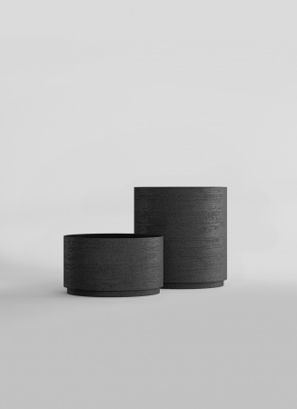 Кашпо CONCRETIKA CYLINDER XL EROSIA BLACK D70H80