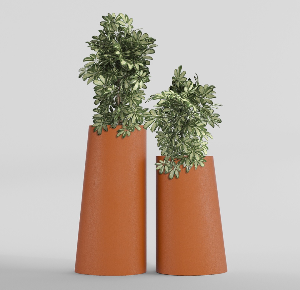 Кашпо CONCRETIKA DUET CARROT D41H104