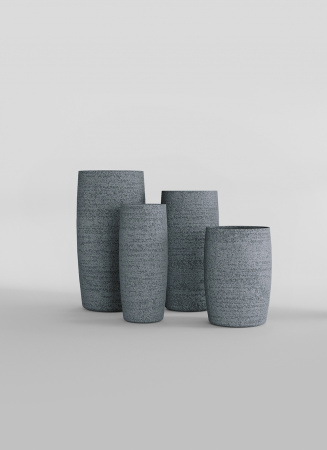 Кашпо CONCRETIKA CIGAR EROSIA GREY D43H92
