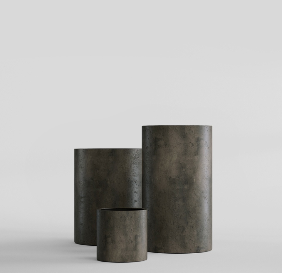 Кашпо CONCRETIKA CYLINDER BREZENT GREY D40H80