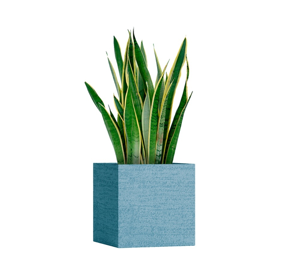 Кашпо CONCRETIKA CUBE EROSIA BLUE 40x40x40