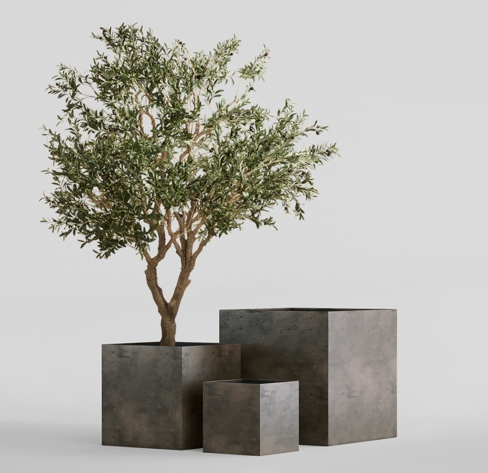Кашпо CONCRETIKA CUBE BREZENT GREY 60x60x60