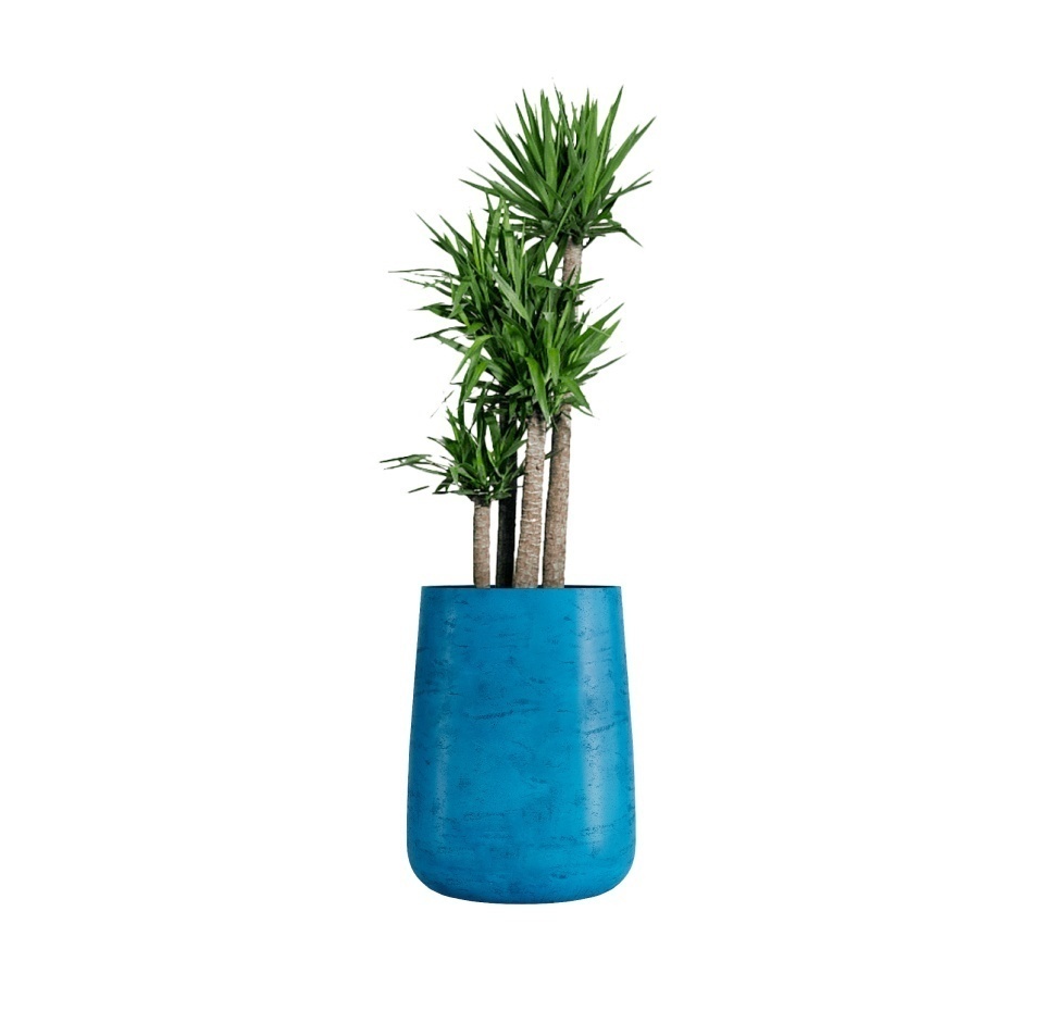 Кашпо CONCRETIKA CONE COBALT BLUE D38H60