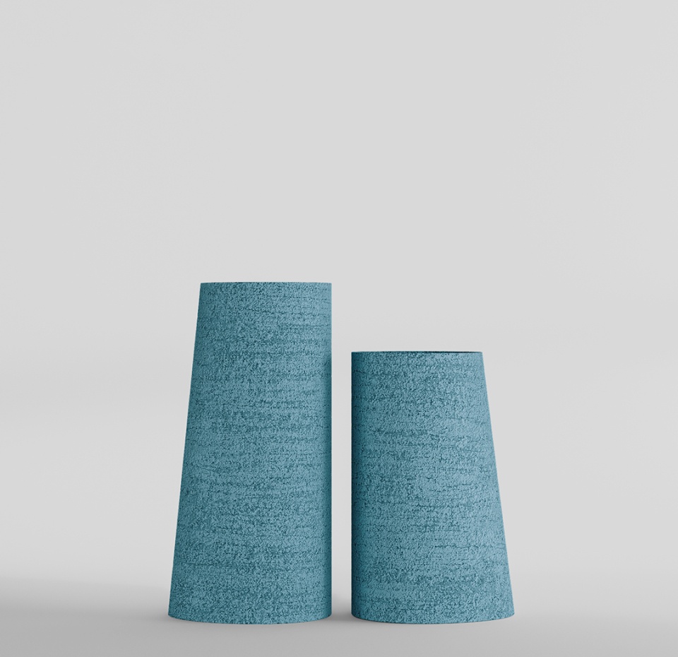 Кашпо CONCRETIKA DUET EROSIA BLUE D41H82