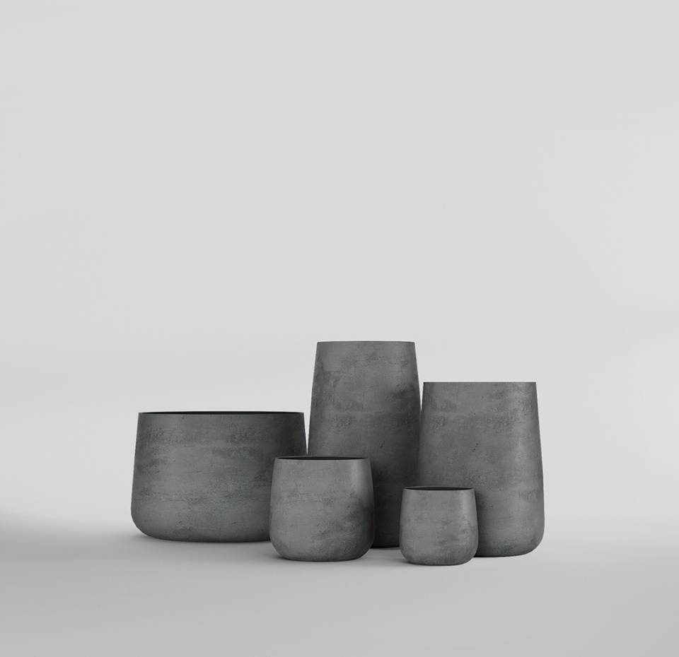 Кашпо CONCRETIKA CONE SMOKEY BLUE D38H41