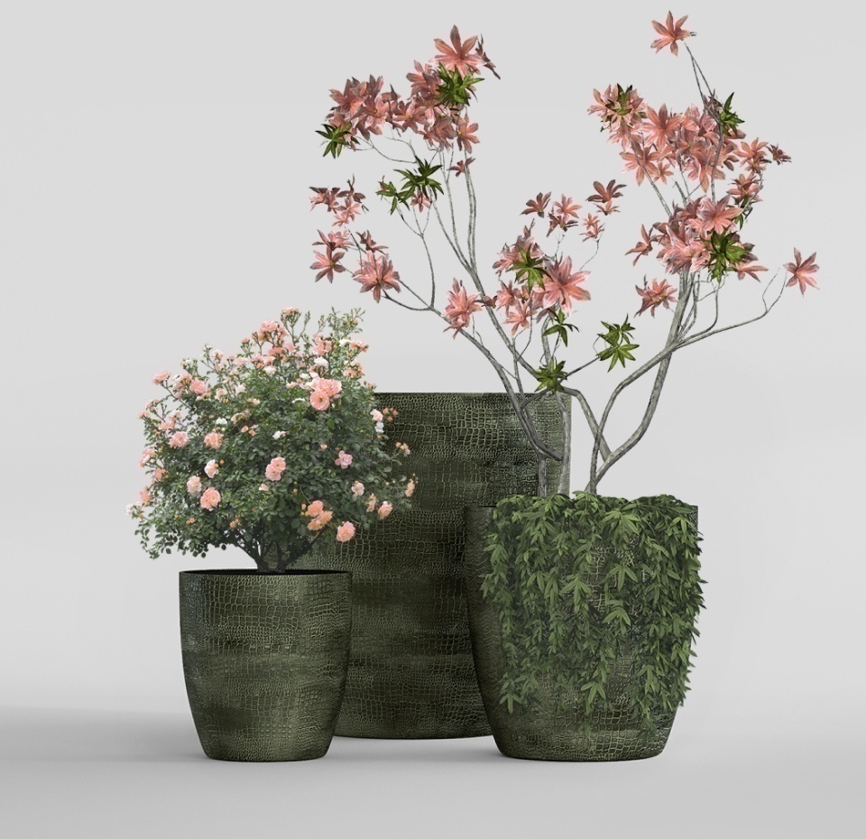 Кашпо CONCRETIKA VASE 3 CAYMAN GREEN D40H45
