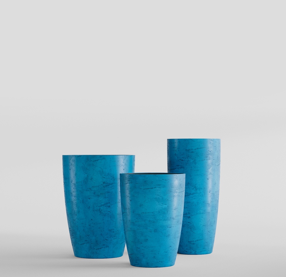 Кашпо CONCRETIKA CONUS COBALT BLUE D50H90