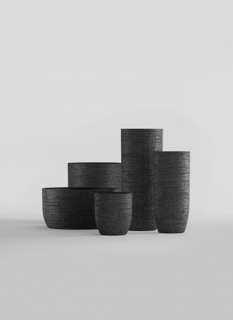 Кашпо CONCRETIKA YAR EROSIA BLACK D46H110
