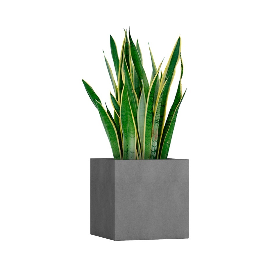 Кашпо CONCRETIKA CUBE LONDON GREY 40x40x40