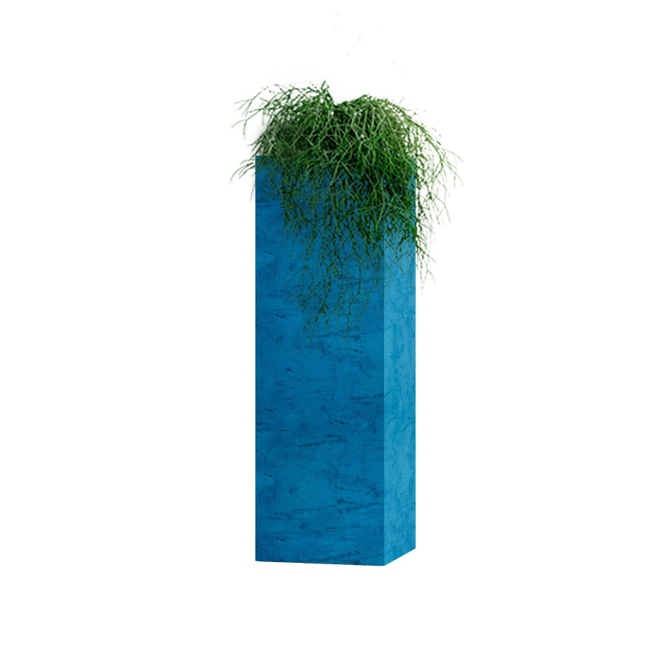 Кашпо CONCRETIKA COLONNA COBALT BLUE 30x30x90
